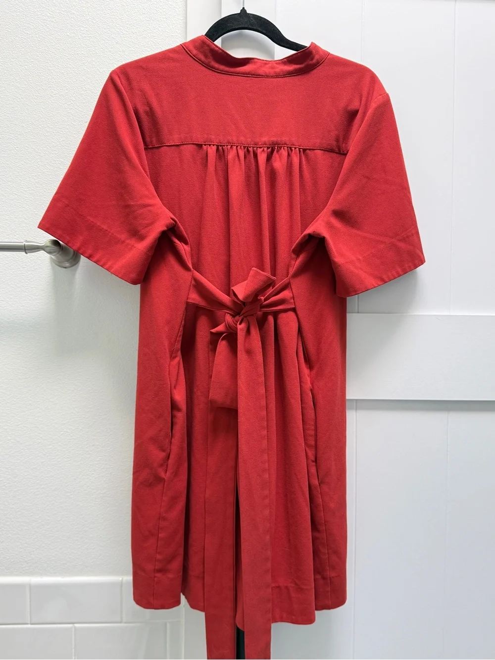 Free People Rust Orange Red Deep V Empire Mini Dress Bohemian Medium